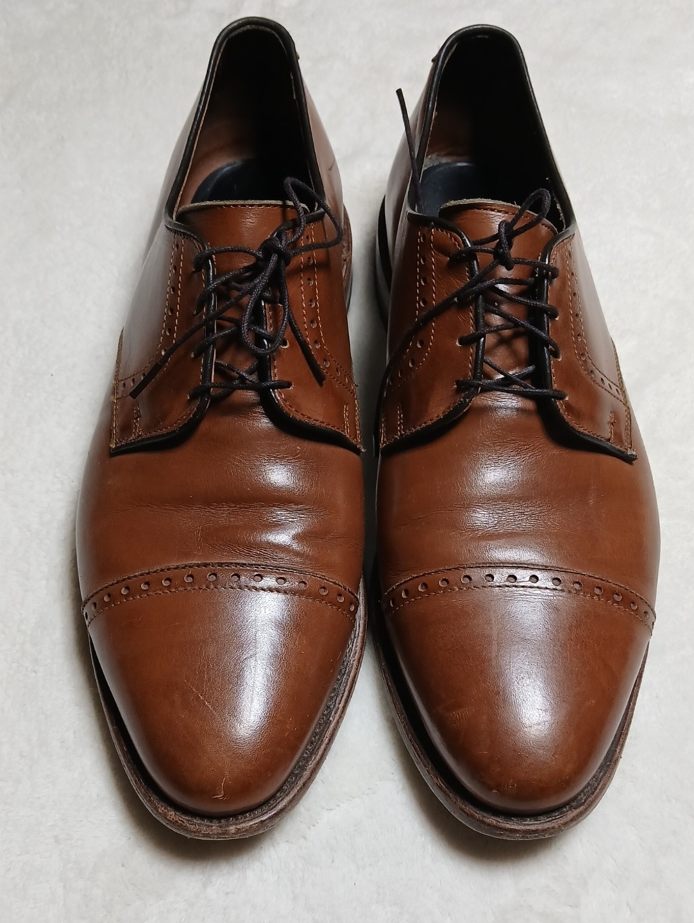 Allen Edmonds Clifton Brown Cap-Toe Derby Shoes Size 10.5 D